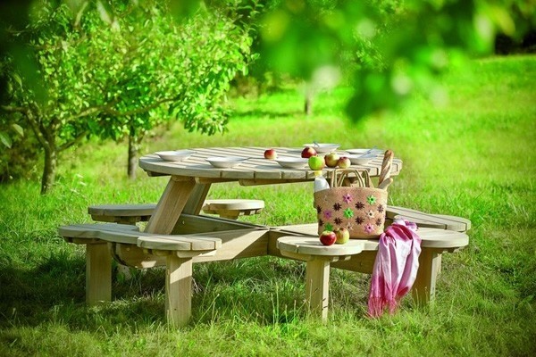 Rustikale Gartenbank Mit Tisch
