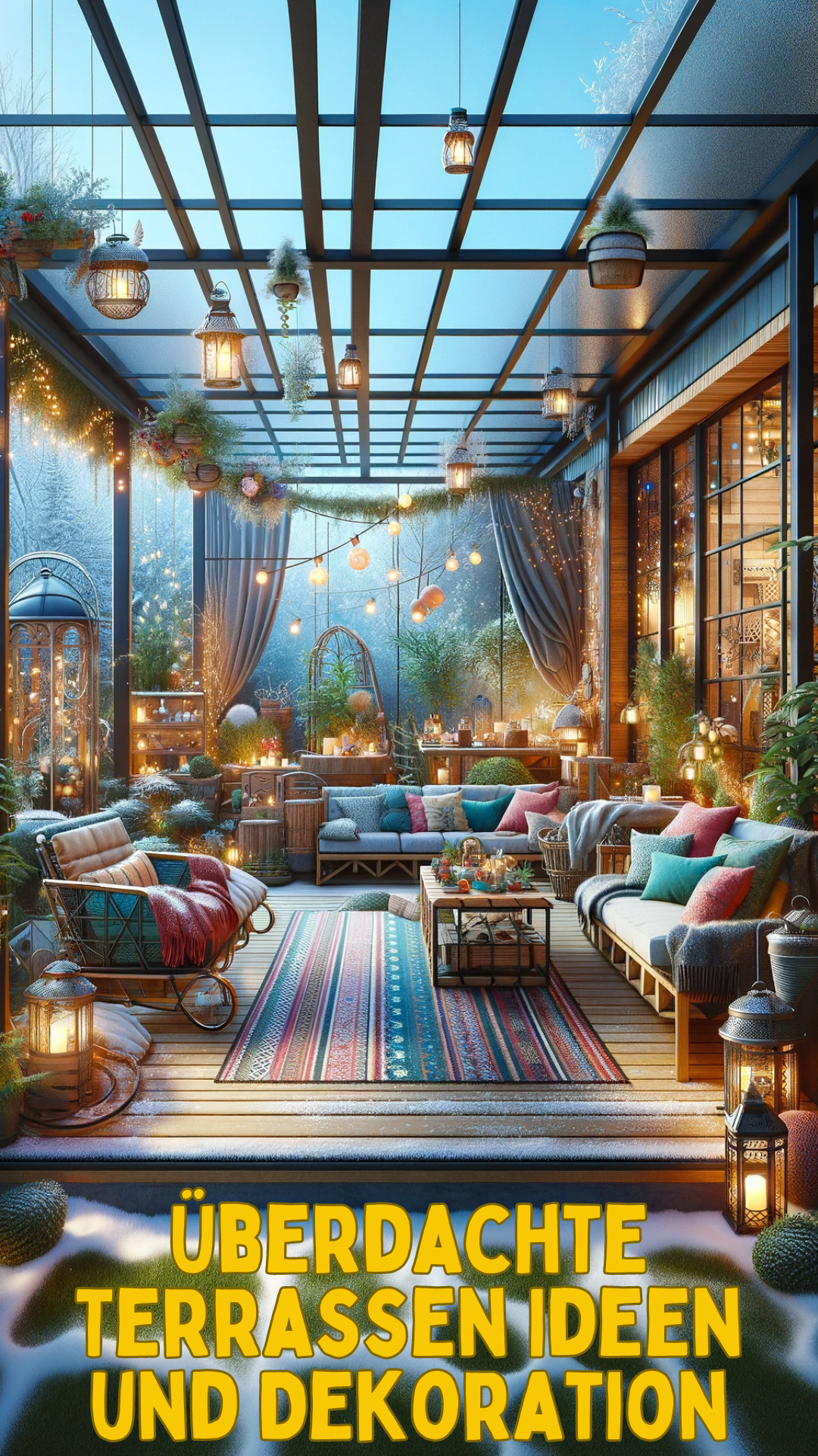 Überdachte Terrassen Ideen und Dekoration: Verwandeln Sie Ihren Garten in ein Winterparadies