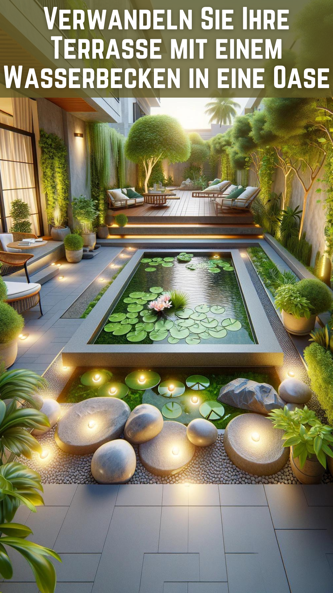 Verwandeln Sie Ihre Terrasse mit einem Wasserbecken in eine Oase