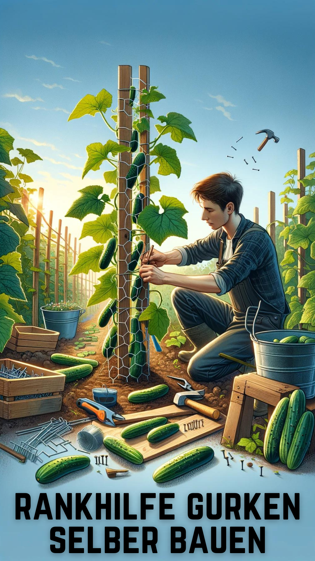 Bau einer Rankhilfe für Gurken: So gelingt dir die optimale Unterstützung für deine Pflanzen 🌱 Bau einer Rankhilfe für Gurken: So gelingt dir die optimale Unterstützung für deine Pflanzen 🌱