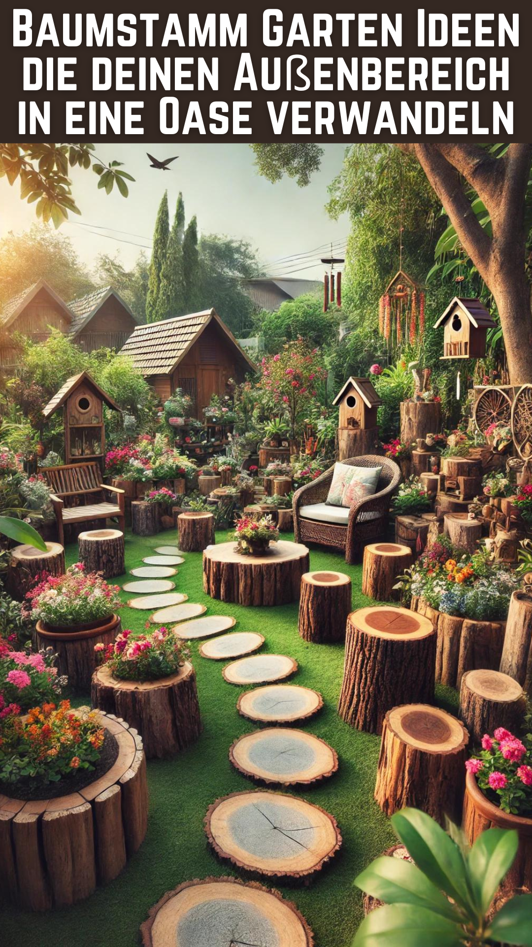 Baumstamm Garten Ideen die deinen Außenbereich in eine Oase verwandeln