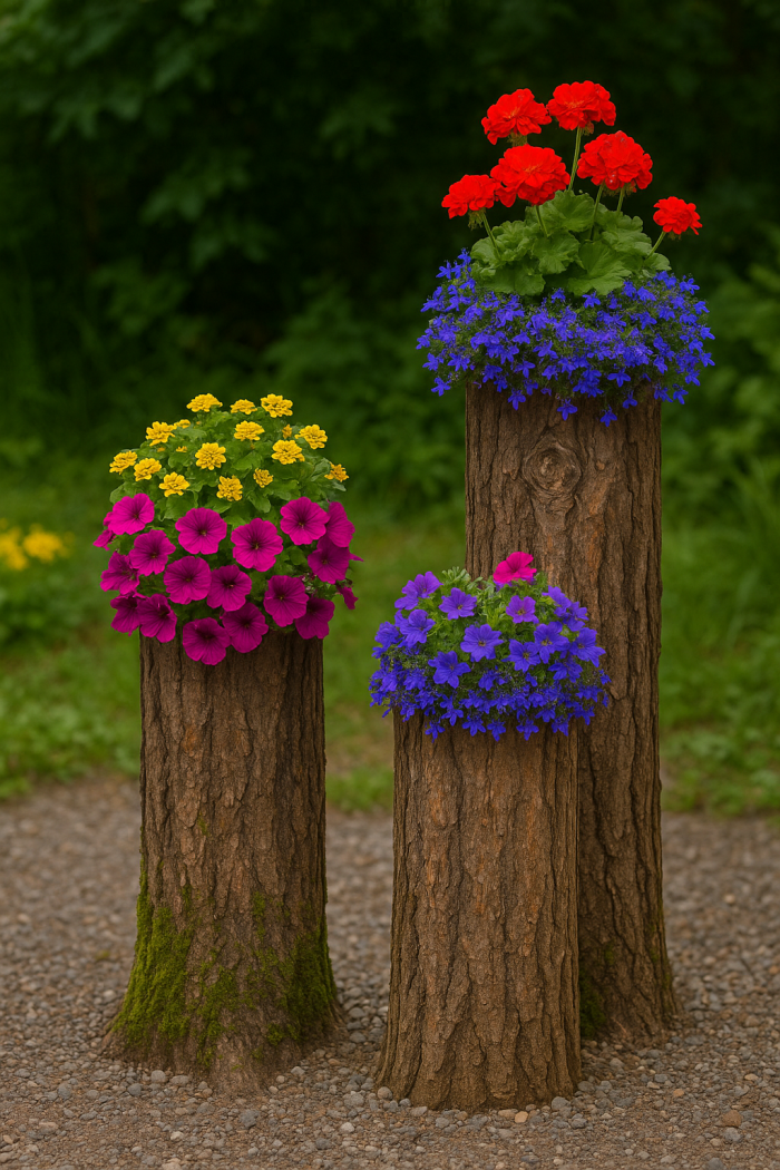 So machst du aus alten Holzstämmen traumhafte Gartendeko | Garten Ideen