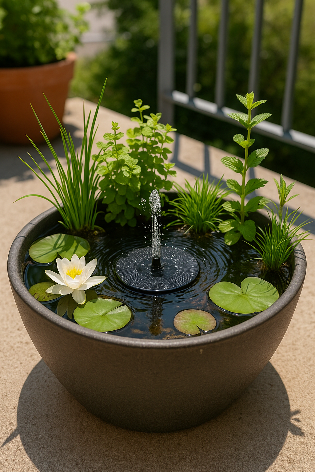 Dein eigener kleiner Gartentraum So gestaltest du einen Miniteich mit Solarbrunnen