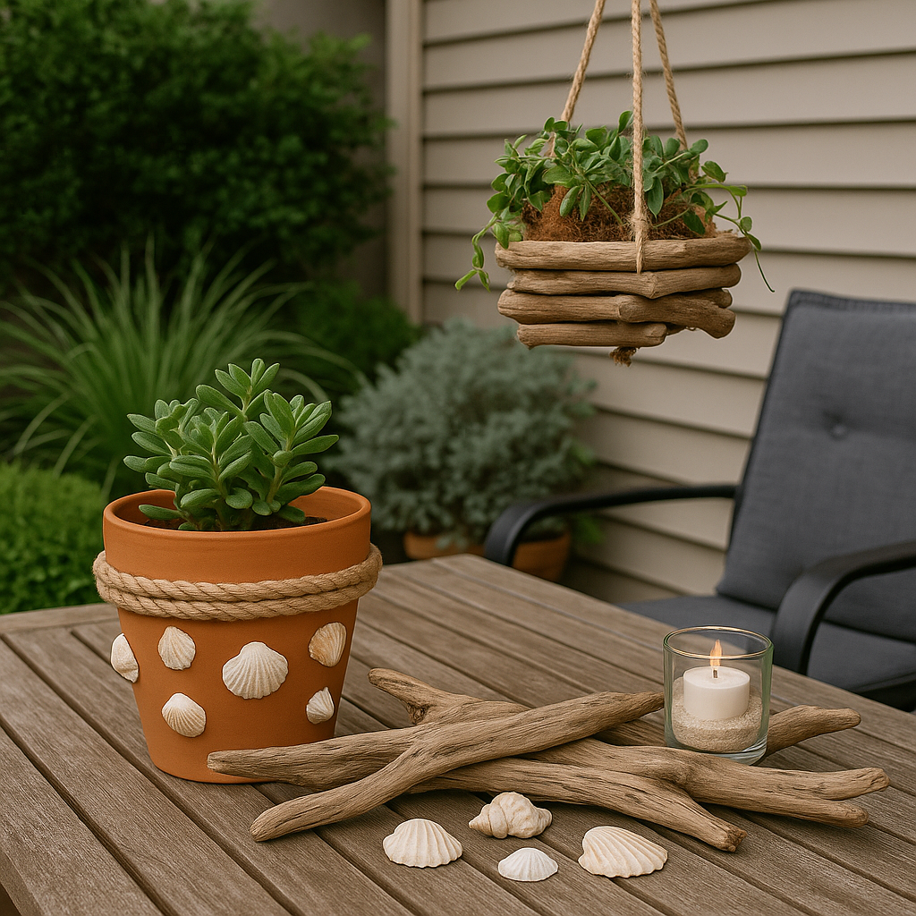 Maritime Gartengestaltung Ideen mit Muscheln und Treibholz die deinen Garten in echtes Urlaubsfeeling tauchen