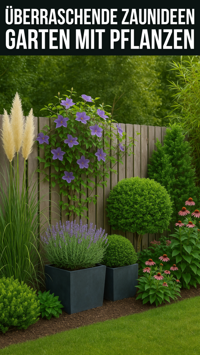 Überraschende Zaunideen Garten mit Pflanzen