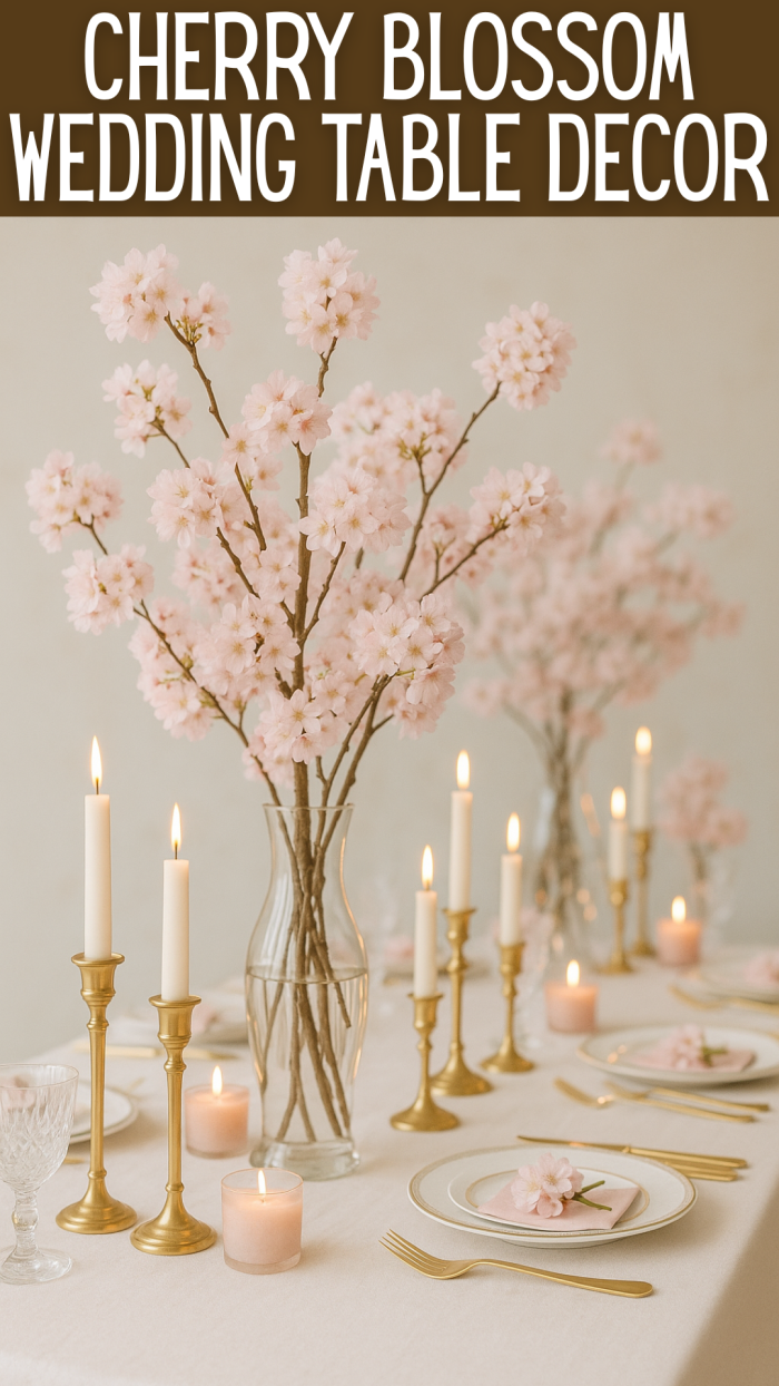 Cherry Blossom Wedding Table Decor