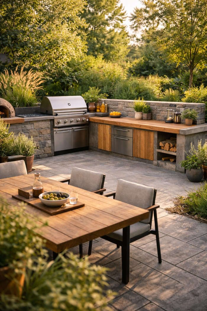 Platz 1 Garten Küche als vollwertiger Outdoor Wohnraum