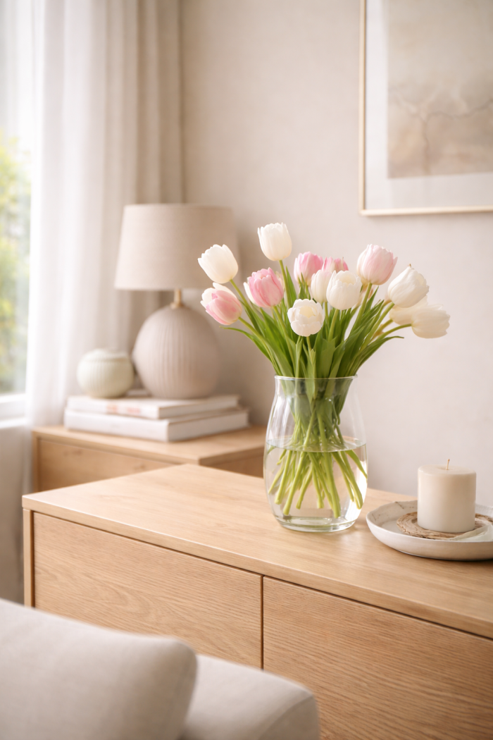 Platz 1 – Moderne Tulpen Deko als minimalistisches Statement