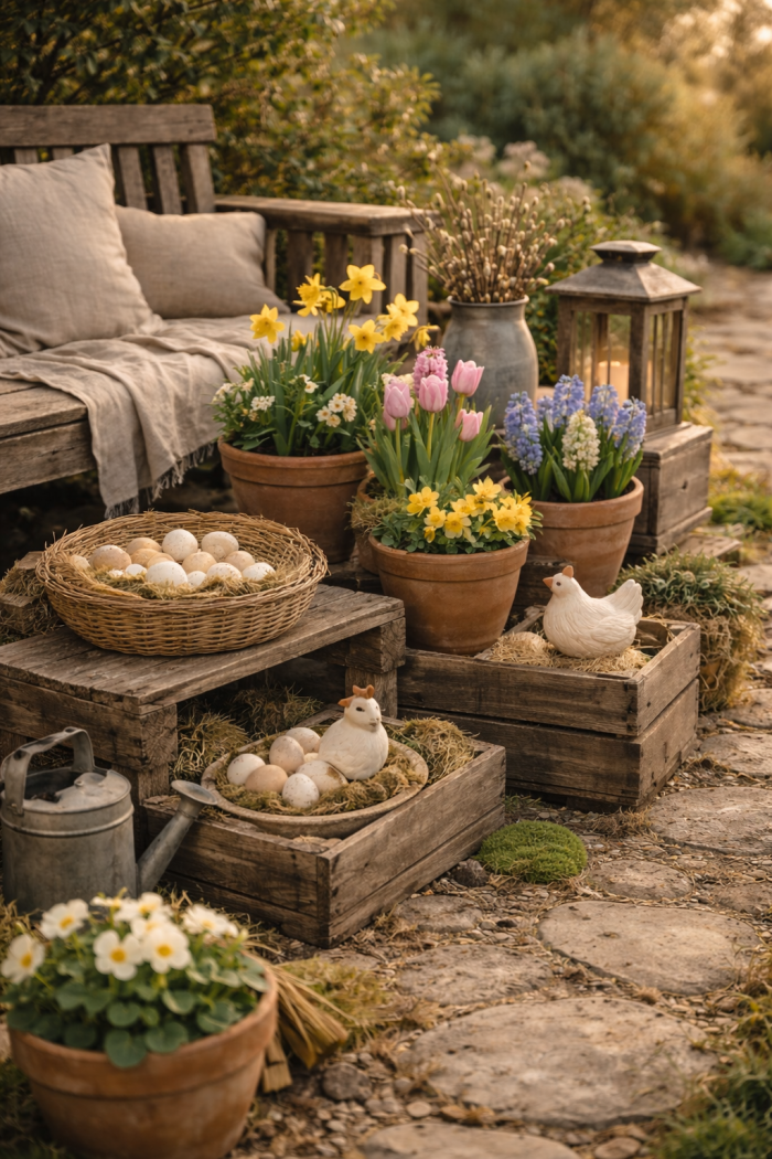 Platz 2 – Rustikale Osterdeko Garten im Landhausstil