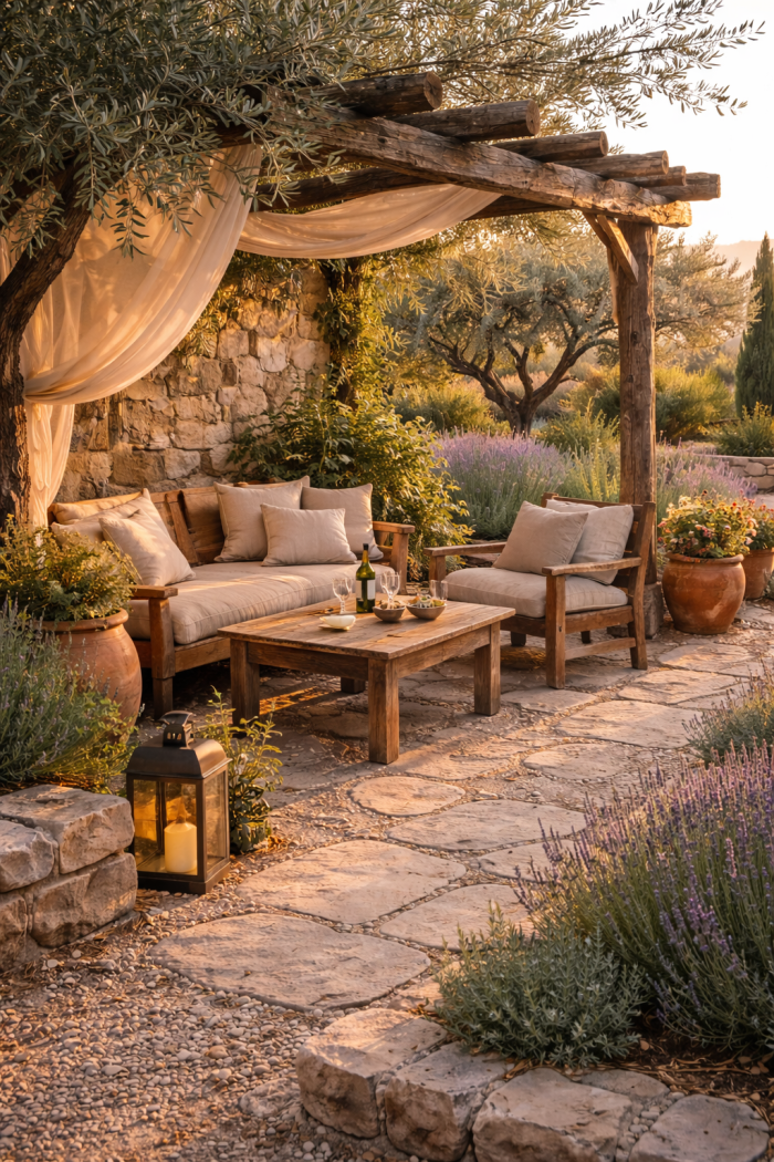 Platz 3 Mediterraner Garten als Lebensraum mit Sitzplätzen und Atmosphäre