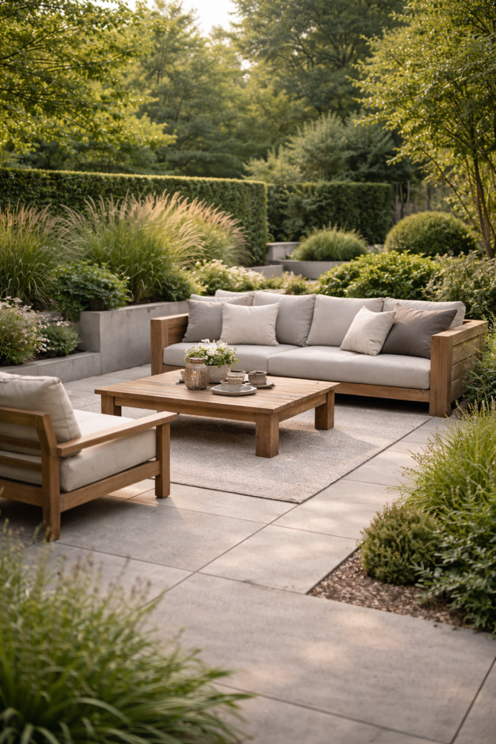 Platz 3 Moderne Sitzecken Garten mit klaren Linien und minimalistischer Struktur