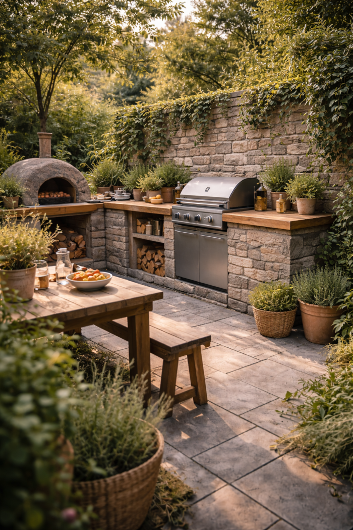 Platz 3 Natürliche Garten Küche im rustikalen Stil 