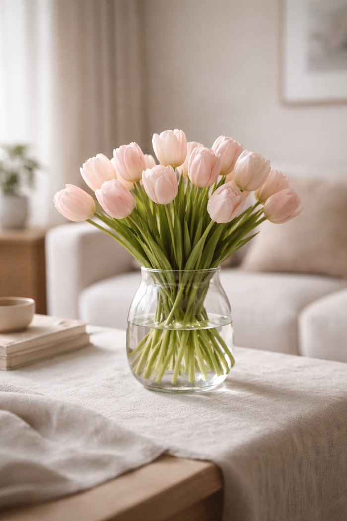 Platz 1 Blumenstrauß Tulpen puristisch elegant für zeitlose Räume