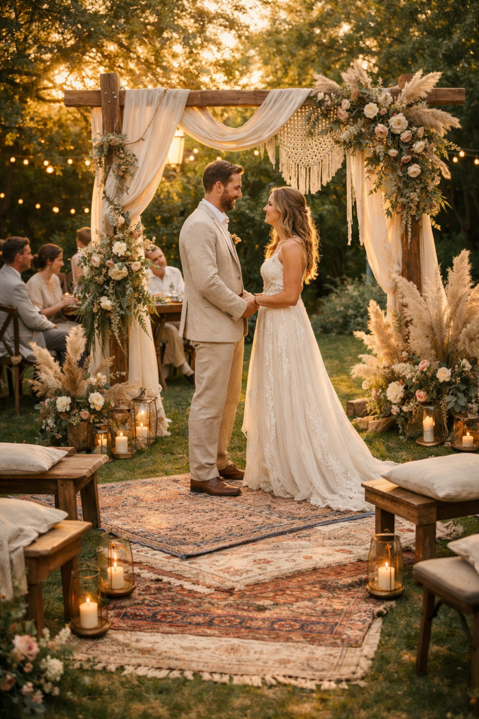Platz 1 Kleine Gartenhochzeit im Boho Stil