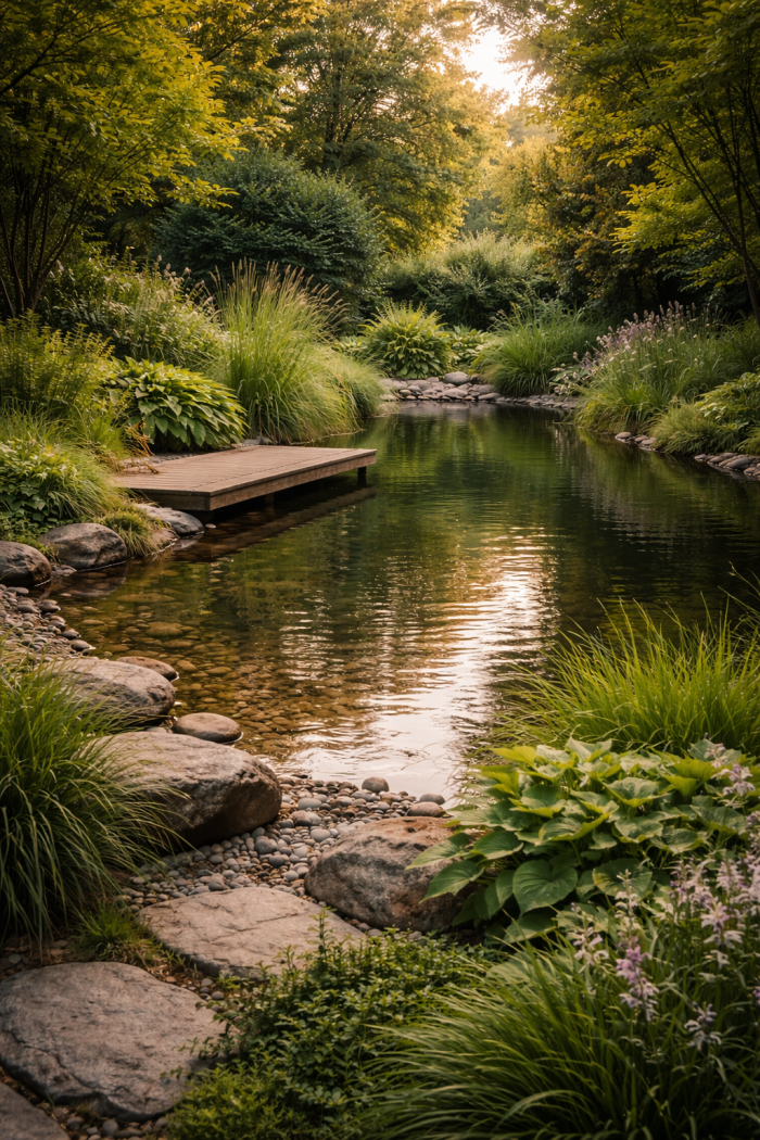 Platz 1 Wasser im Garten als Naturteich mit Ruhezone