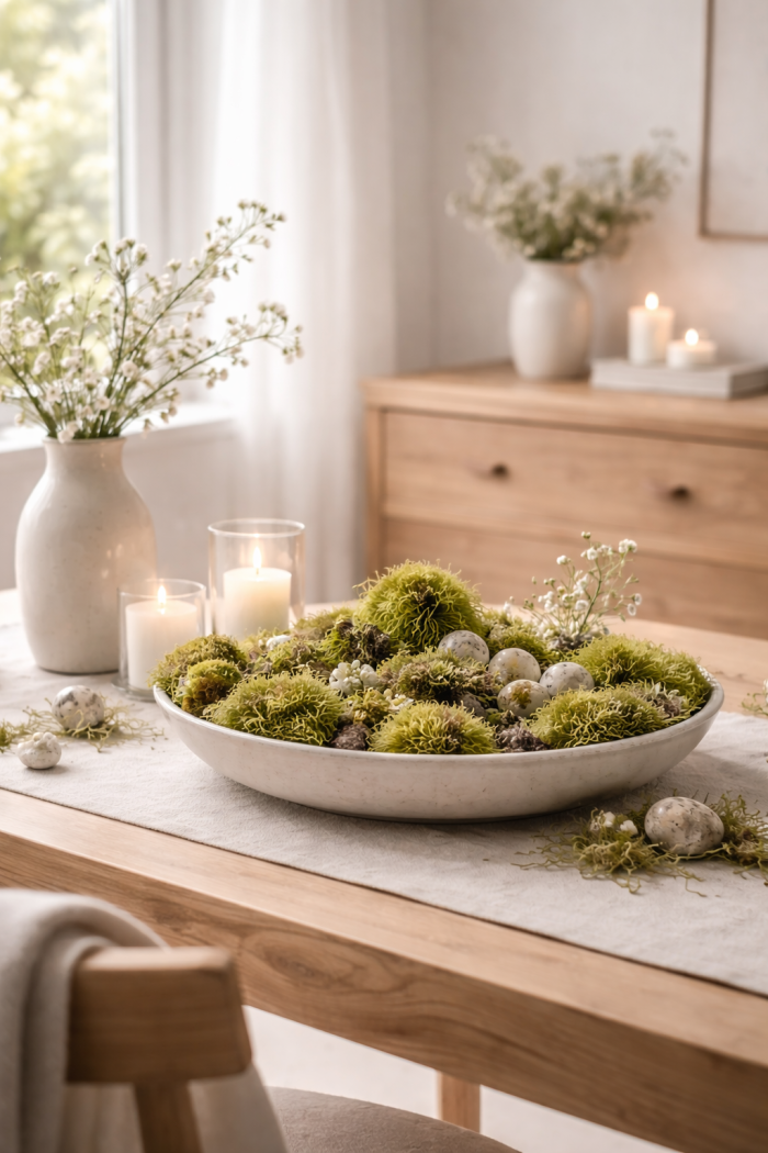 Platz 1 – Moos Dekoration Frühling als Highlight für kreative Wohnideen 🌿