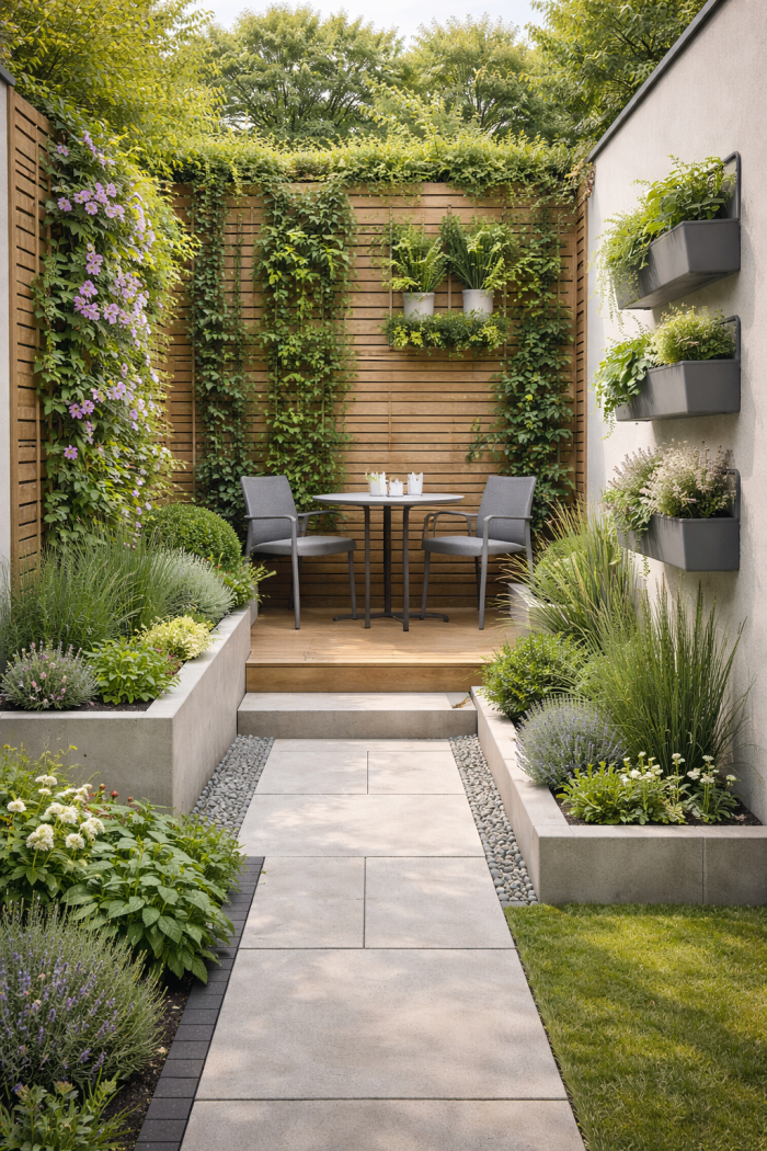 Platz 2 Gartengestaltung Ideen kleiner Garten mit vertikaler Gestaltung