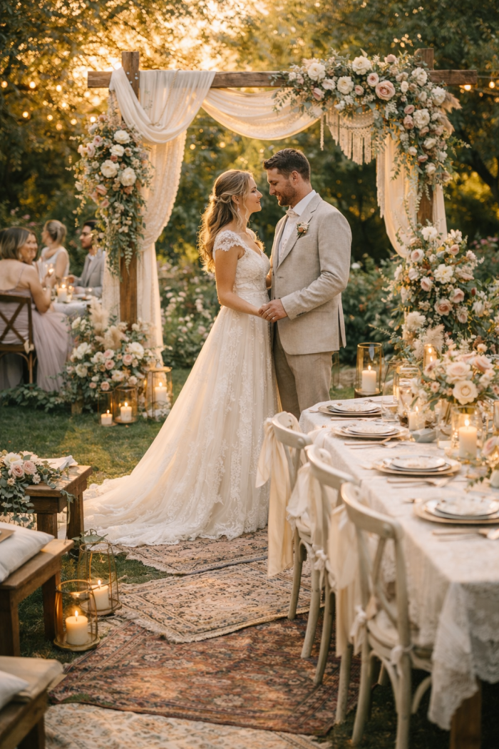 Platz 2 Kleine Gartenhochzeit im romantischen Vintage Stil