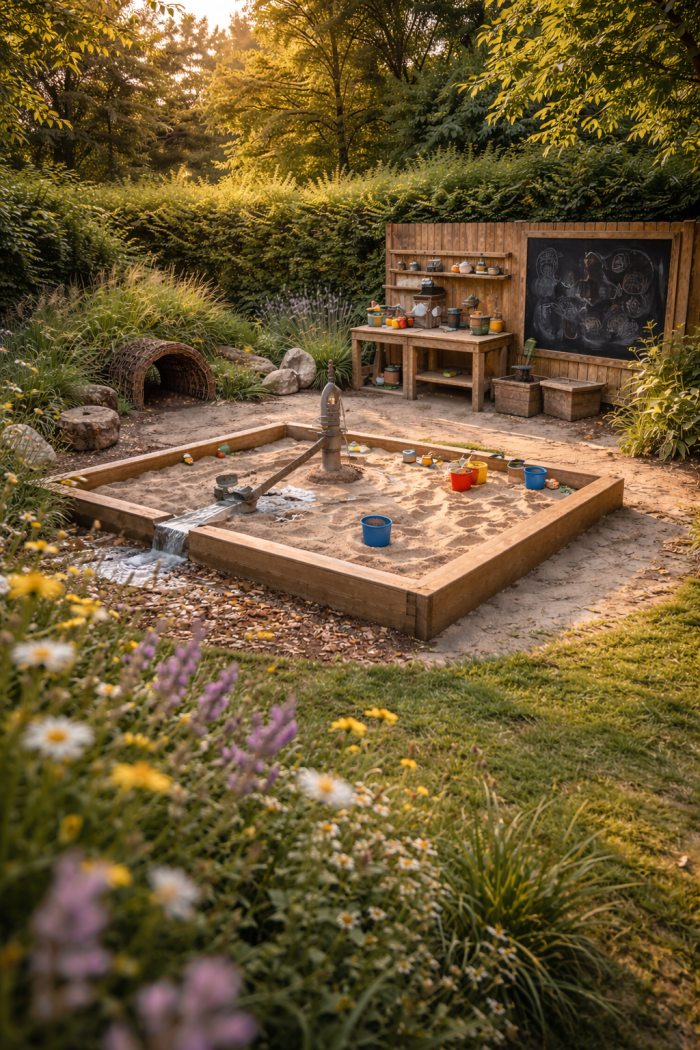 Platz 2 Kreativer Kinderbereich Garten mit Matschküche und Sandwelt