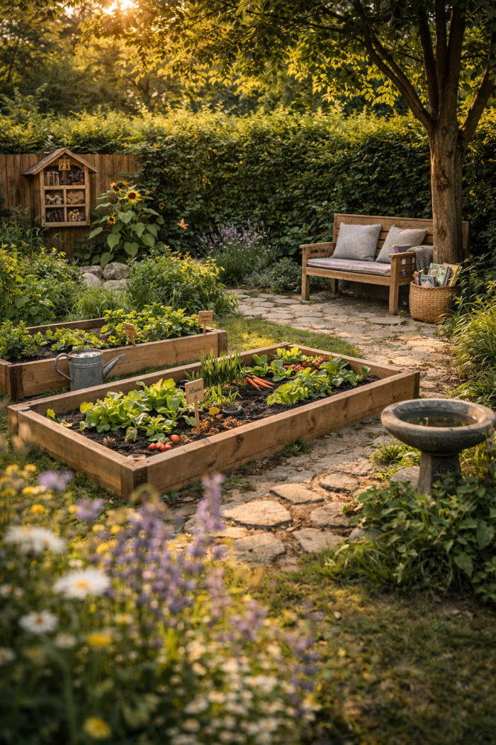 Platz 3 Entspannter Kinderbereich Garten mit Lern und Naturzone