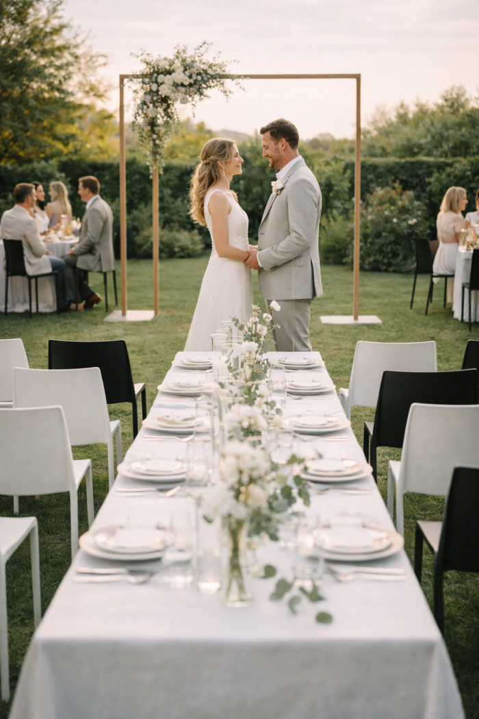 Platz 3 Kleine Gartenhochzeit modern minimalistisch