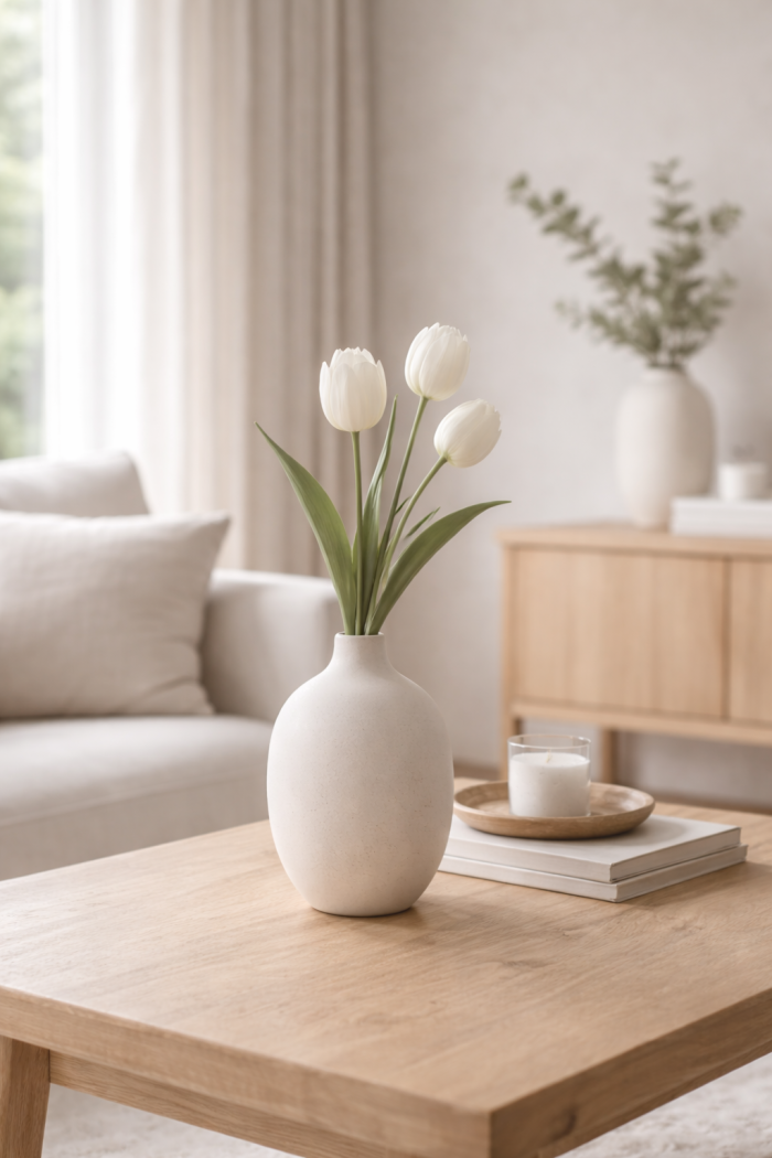 Platz 3 Künstliche Blumen als minimalistische Deko Lösung