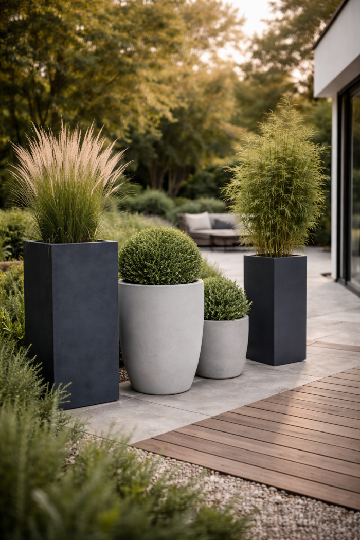 Platz 3 – Moderne minimalistische pflanzenkübel für den garten für klare Linien