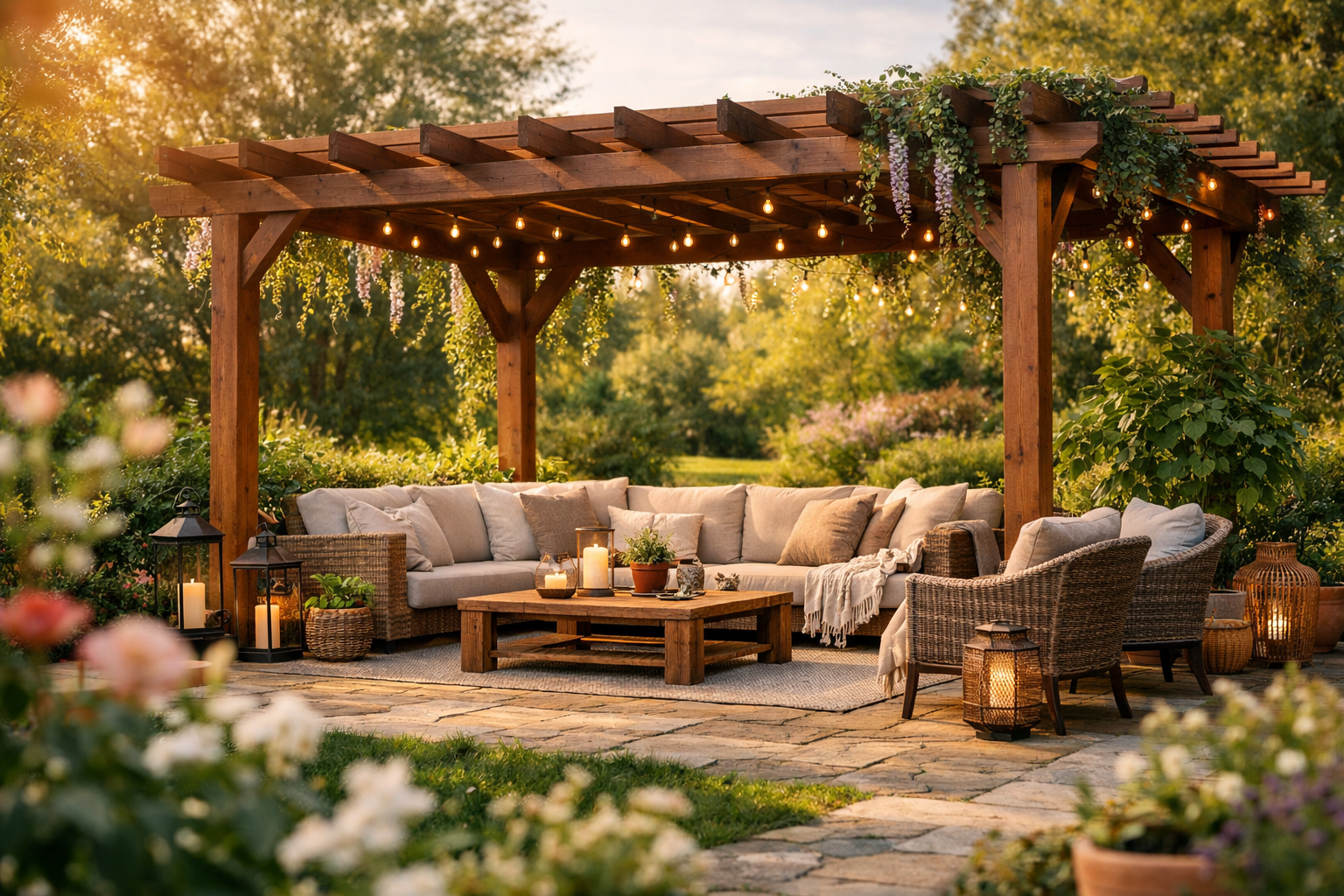 Die 3 schönsten Terrasse mit Pergola Ideen die jeden Garten sofort luxuriös wirken lassen