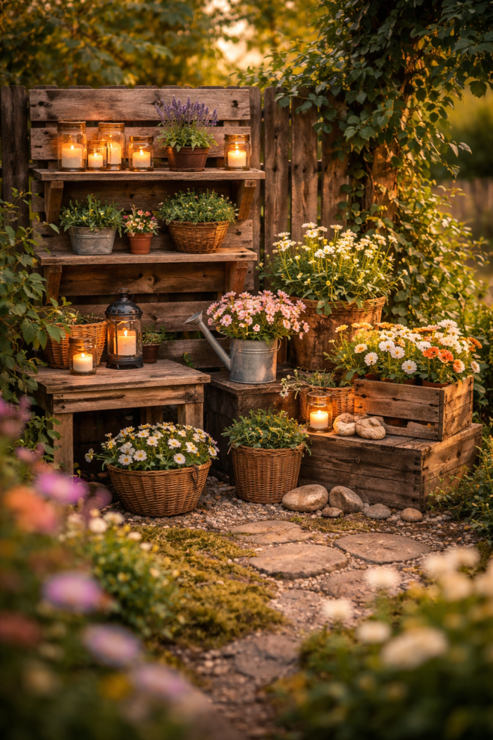 Platz 1 Gartendeko selbstgemacht mit Holz rustikal und natürlich