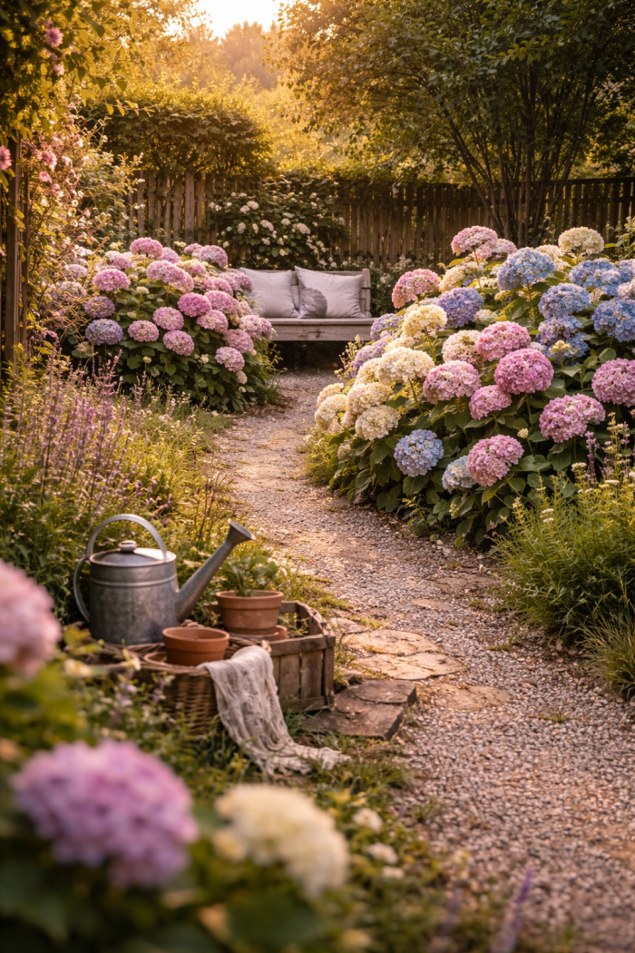Platz 1 Hortensien Garten im romantischen Landhausstil