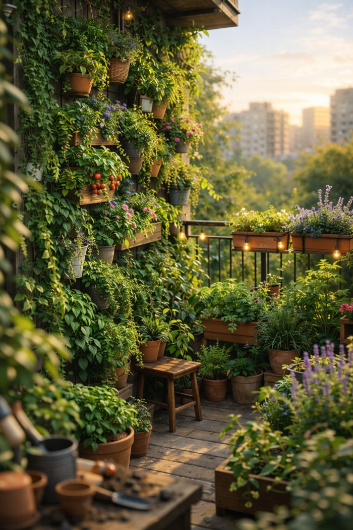 Platz 1 balkon ideen garten Der vertikale Urban Jungle Balkon