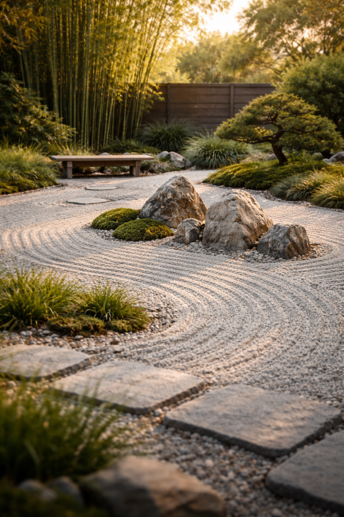 Platz 1 steingarten ideen minimalistischer Zen Garten für maximale Ruhe