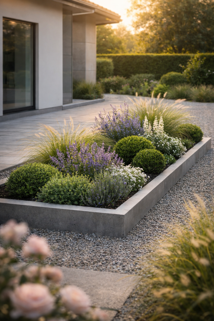 Platz 2 Blumenbeet gestalten im modernen minimalistischen Stil