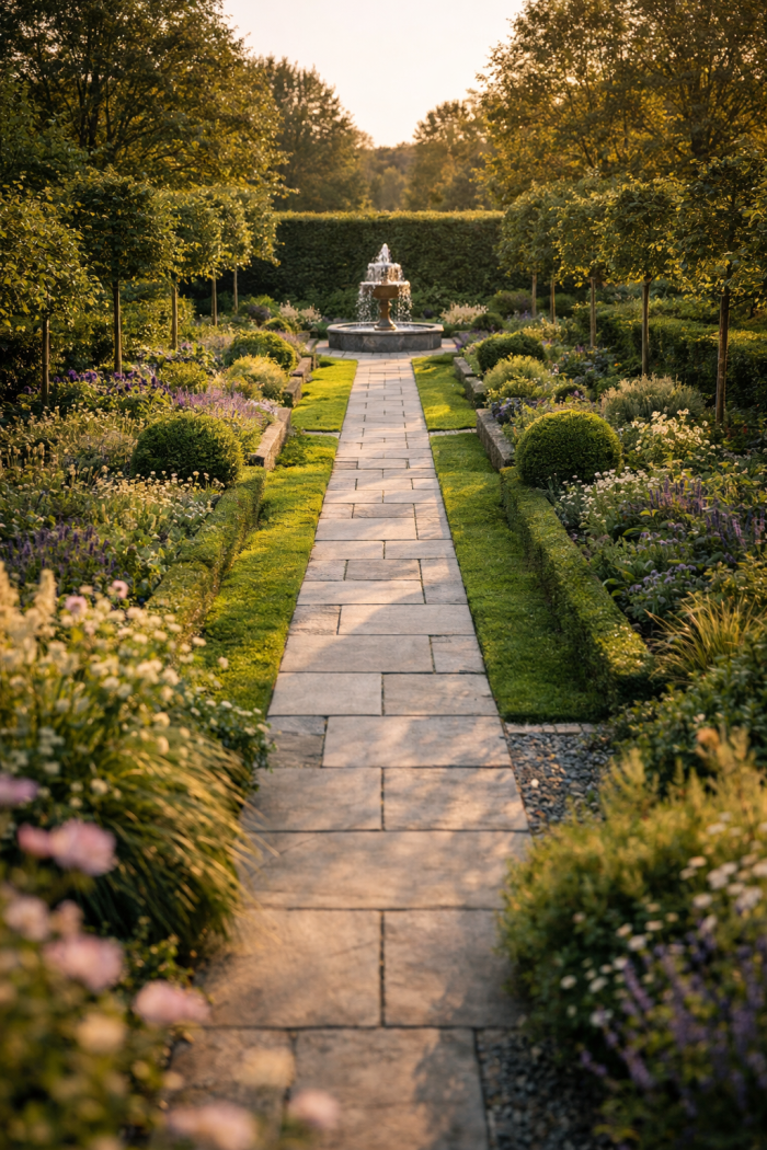 Platz 2 Garten Grundriss mit starken Sichtachsen