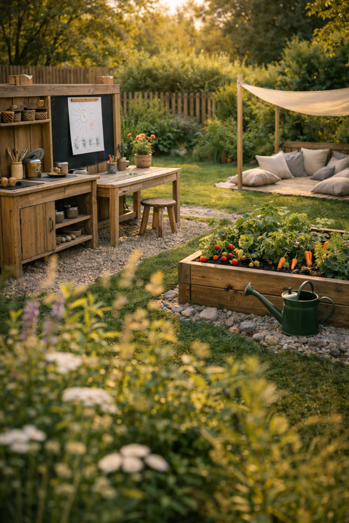 Platz 2 Garten Kinderbereich mit Kreativ und Lernzone