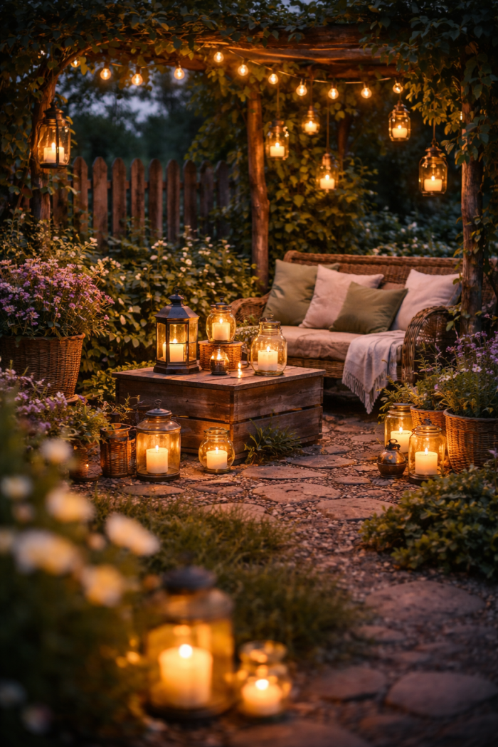 Platz 2 Gartendeko selbstgemacht mit Licht und Atmosphäre