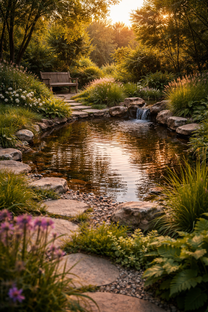 Platz 2 Wasserbecken Garten natürlich organisch für eine entspannte Oase