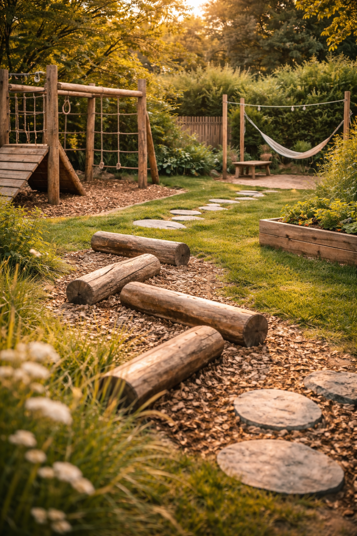 Platz 3 Garten Kinderbereich mit Bewegungsparcours