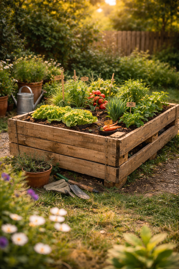 Platz 3 Paletten Ideen Garten für kreative Hochbeete