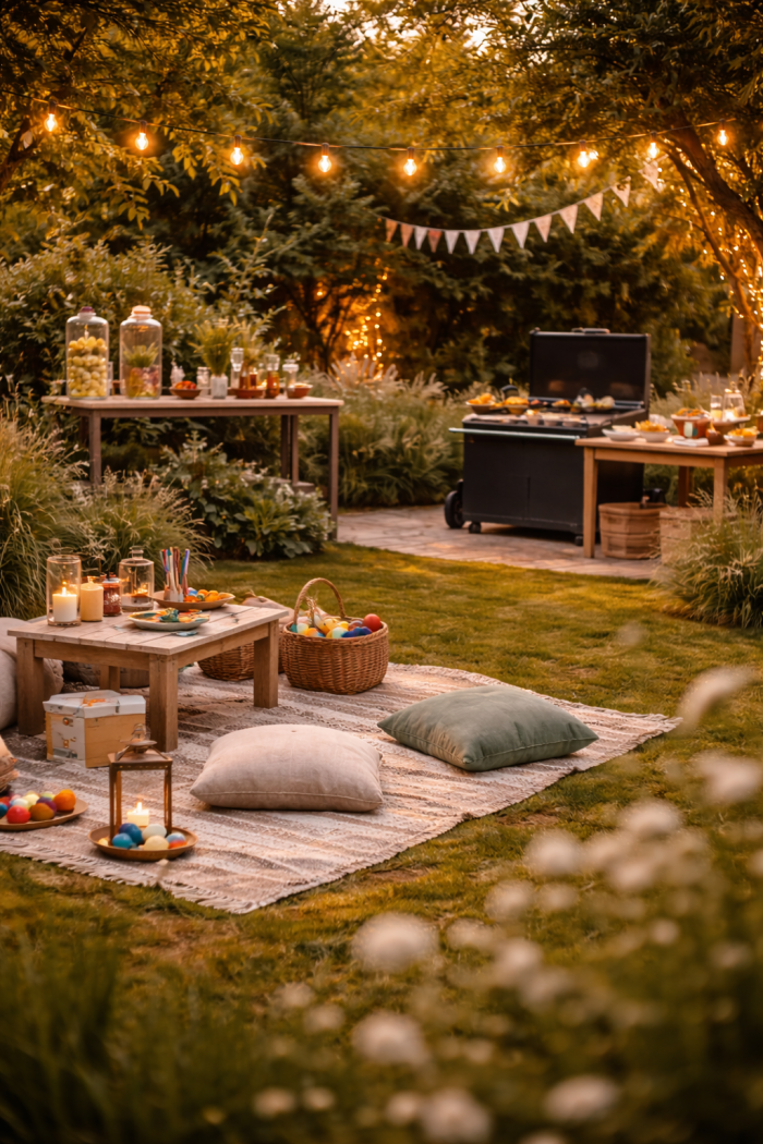 Platz 3 Sommerfest Garten mit Familienfreundlicher Spielecke und Grillbereich