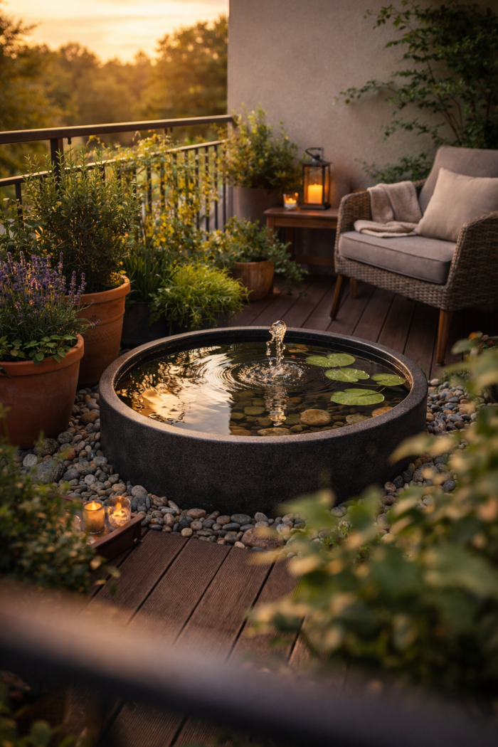 Platz 3 Wasserbecken Garten klein und platzsparend für Balkon und Terrasse
