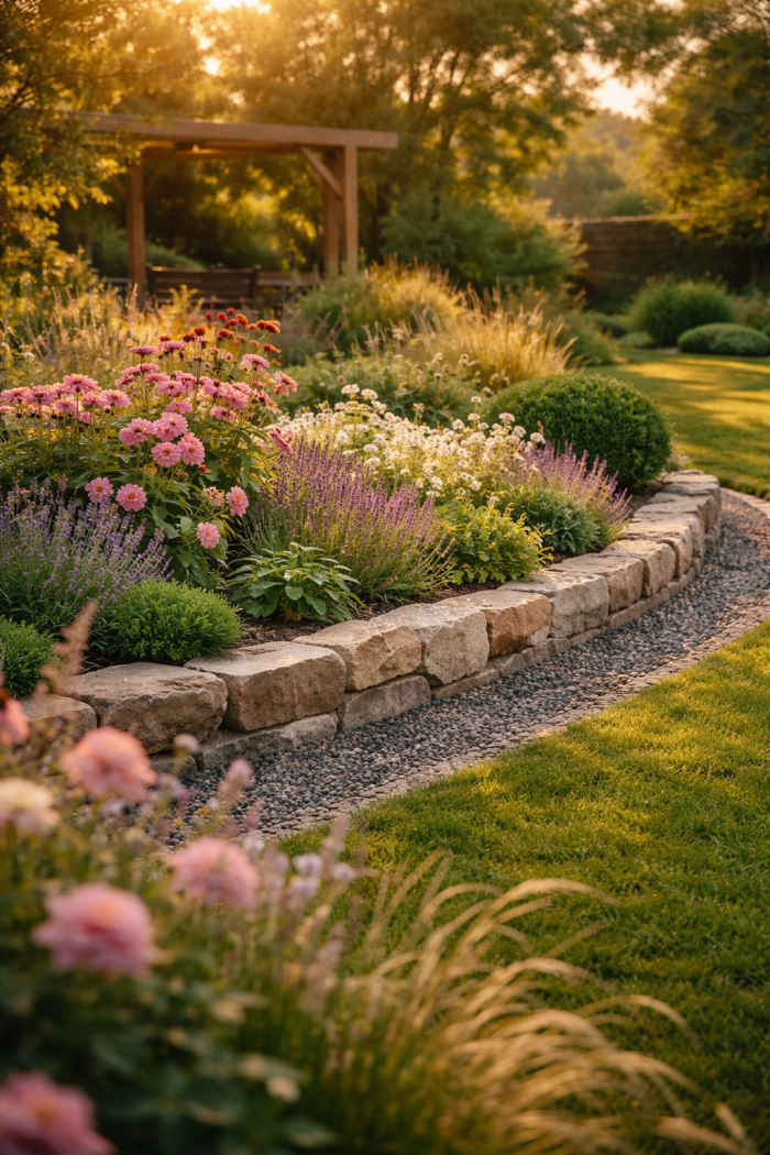Platz 1 Beetumrandung Ideen mit Naturstein für zeitlose Eleganz