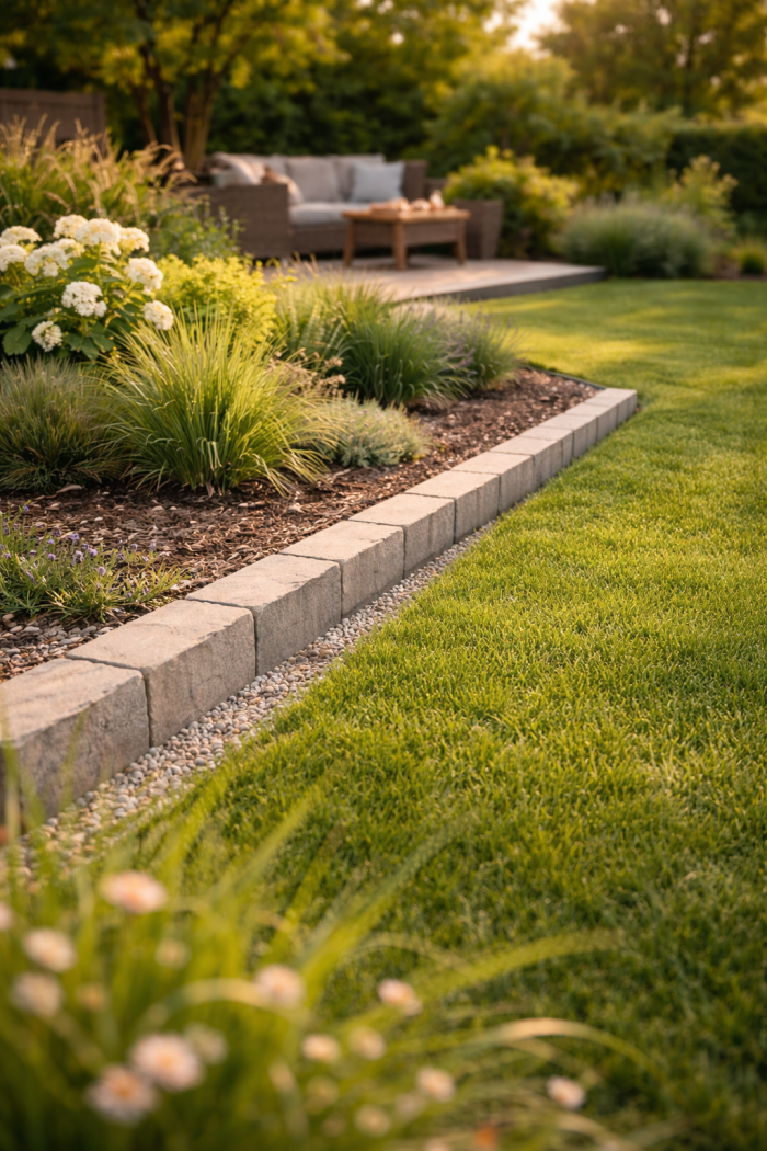 Platz 1 Die klassische Stein mähkante garten