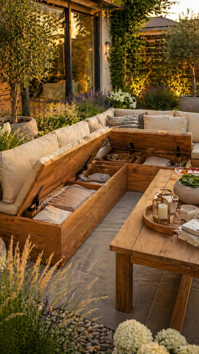 Platz 1 Moderne eckbank garten aus Holz mit Stauraum