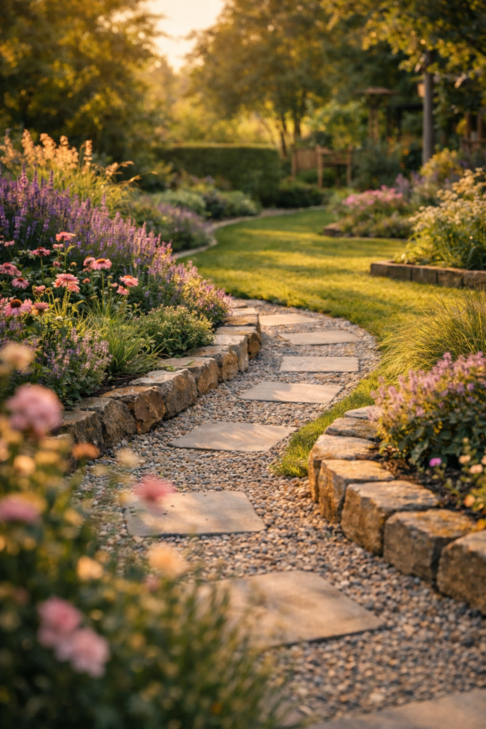 Platz 1 Randsteine Garten Ideen mit Naturstein für einen zeitlosen Look