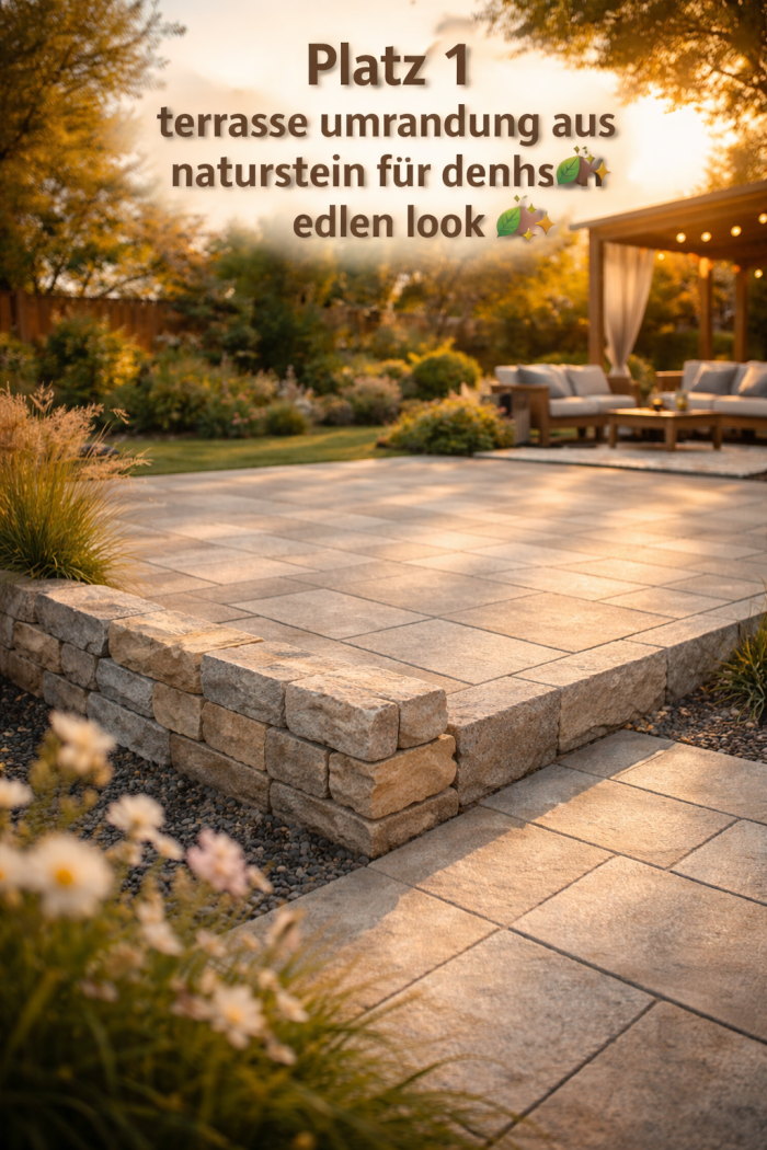 Platz 1 terrasse umrandung aus naturstein für einen edlen look