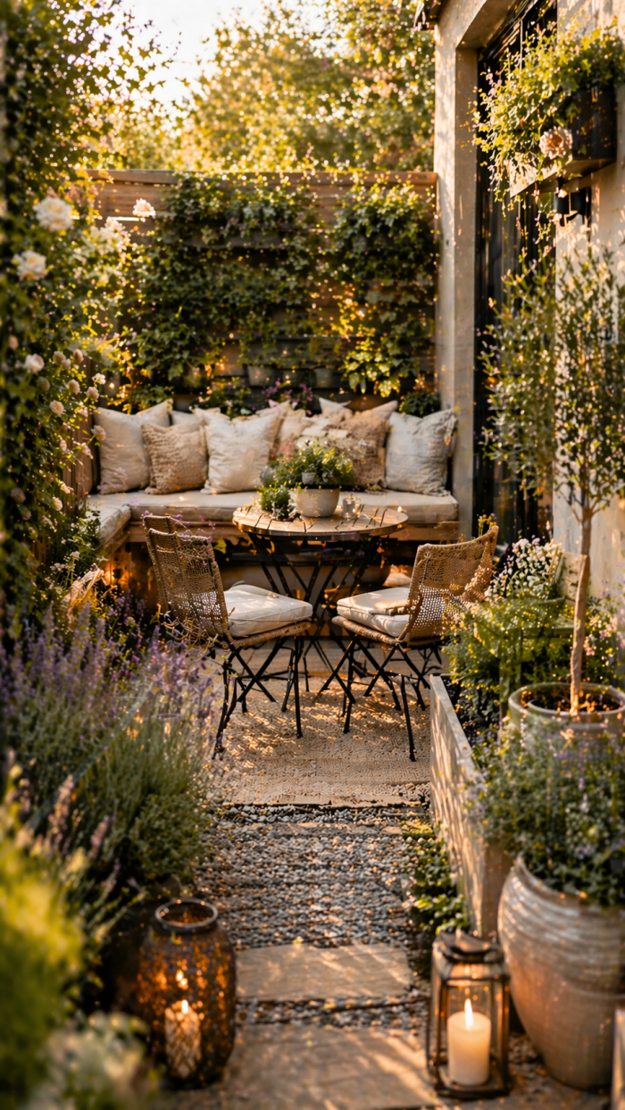 Platz 2 Moderner Sitzplatz als Herzstück kleiner garten ideen 