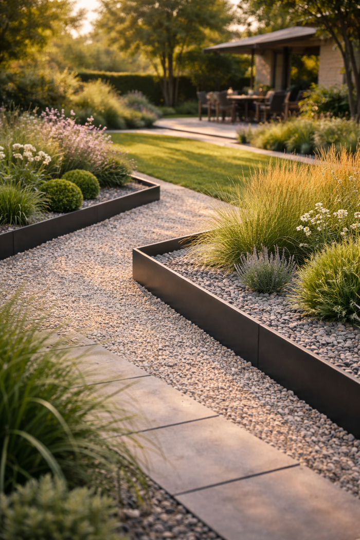 Platz 2 Randsteine Garten Ideen aus Metall für modernes Design