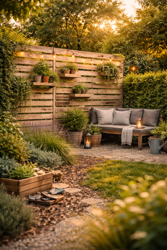 Platz 2 sichtschutz garten ideen günstig aus Holz selber bauen