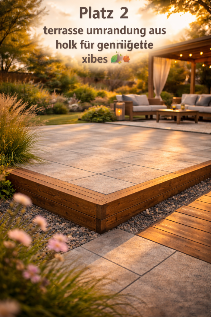 Platz 2 terrasse umrandung aus holz für gemütliche vibes